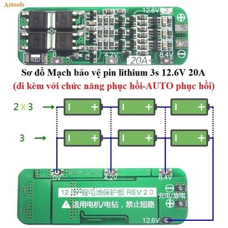 Mạch sạc và bảo vệ pin 3s 20a