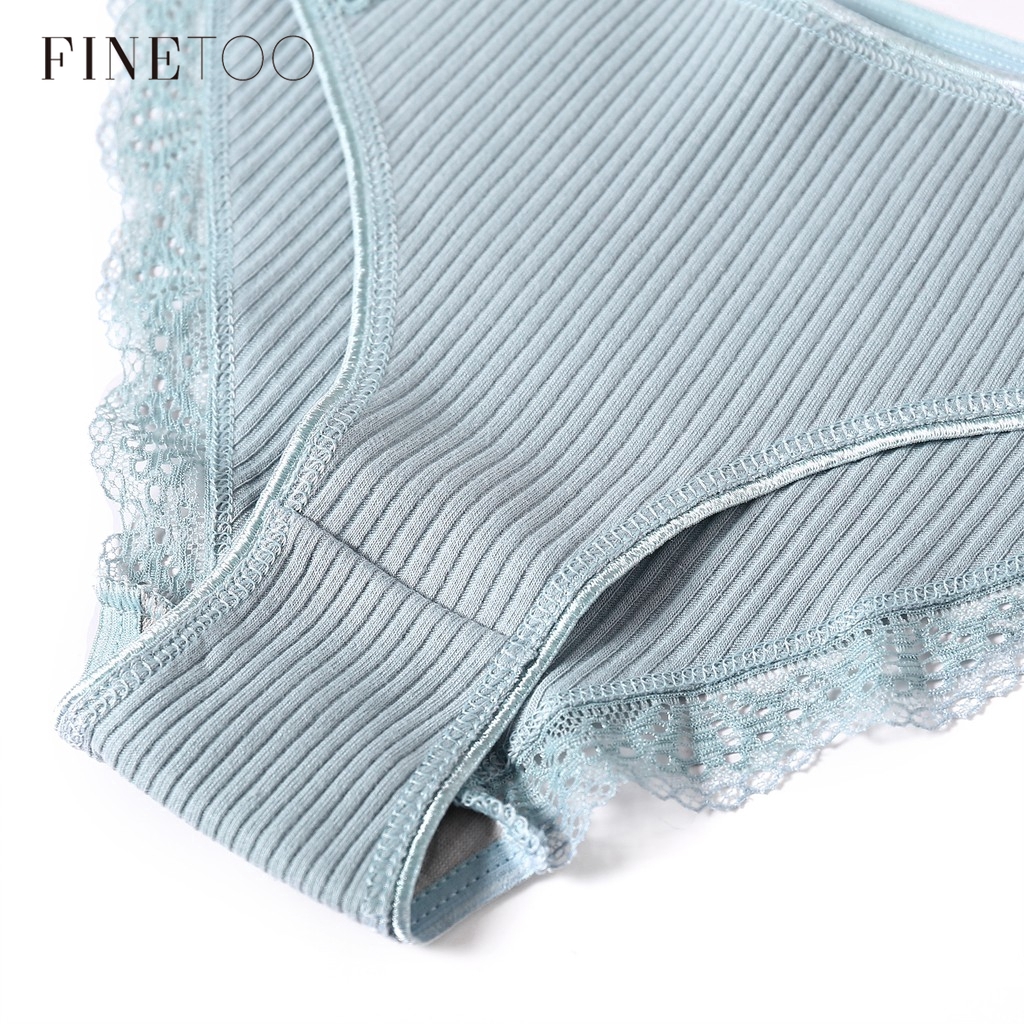 Quần lót FINETOO vải cotton mịn lưng cao thoải mái cho nữ