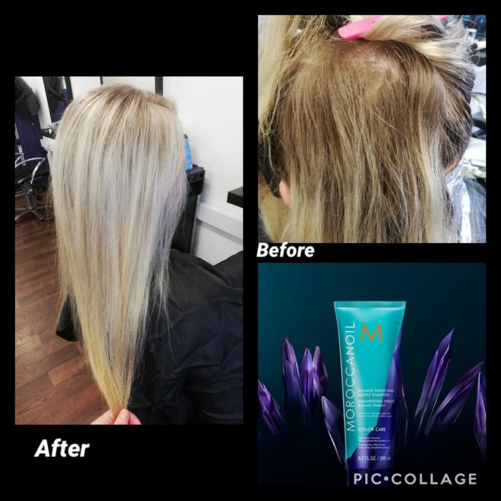 *Hàng chính hãng* DẦU GỘI TÍM KHỬ SẮC TỐ VÀNG CHO TÓC TẨY -TÓC BẠCH KIM MOROCCANOIL BLONDE PERFECT PURPLE SHAMPOO