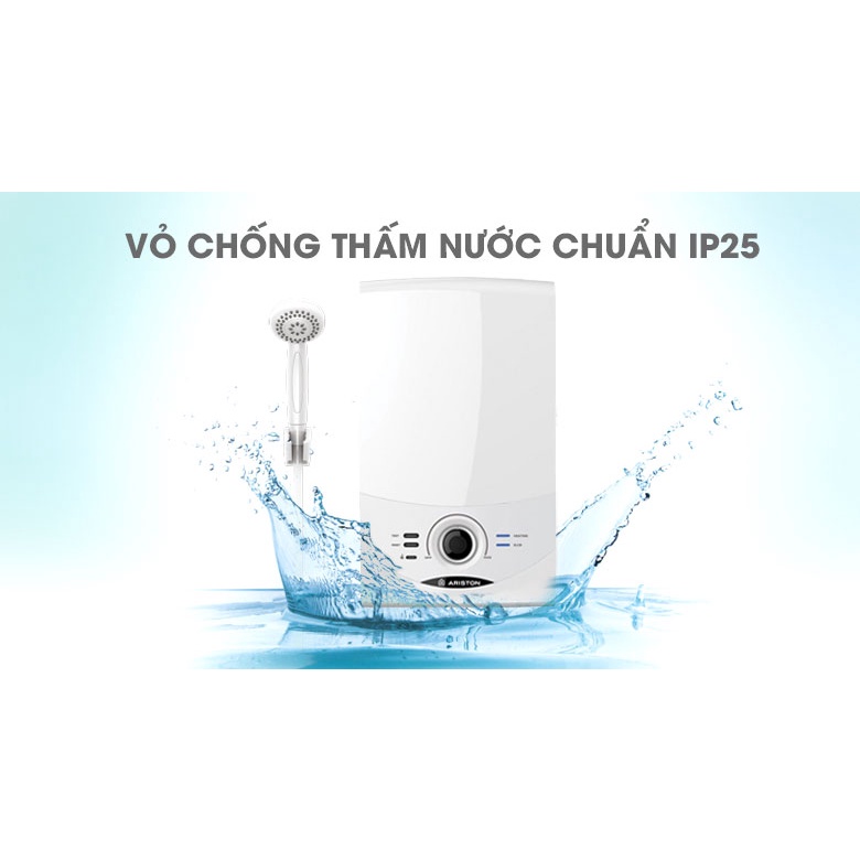 Bình Nóng Lạnh Trực Tiếp Ariston SM35PE-VN 3500W - Có Bơm, Dây Sen, Bát Sen 3 Chế Độ