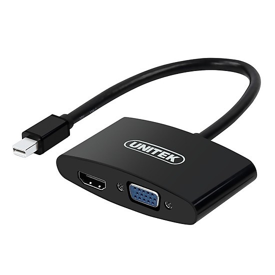 Cáp Mini Displayport -> Vga + HDMI Unitek Y6328. Cáp chuyển đổi từ Mini Displayport sang Vga hoặc HDMI Unitek Y6328