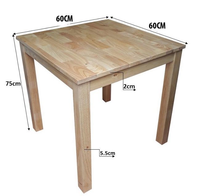 BÀN ĂN GỖ 60x60 CAO 75