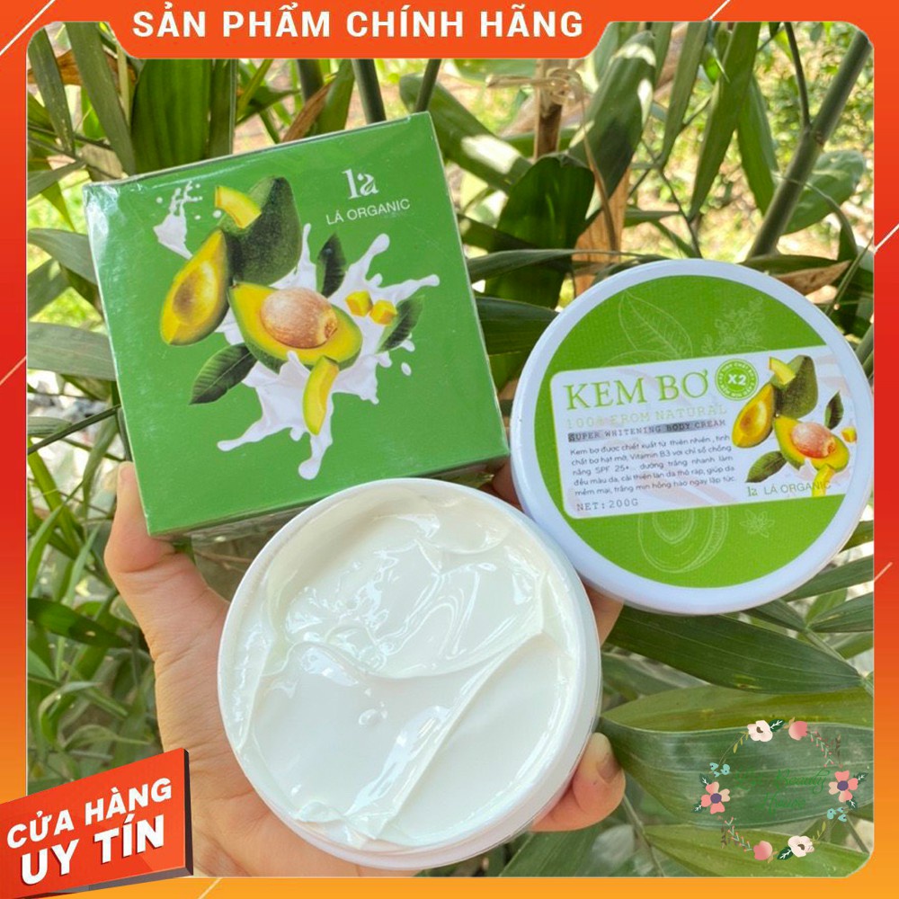 Kem Body Bơ Lá Organic 2022 Siêu Dưỡng Trắng [CHẤT KEM SỮA CHUA, MỊN, KO B