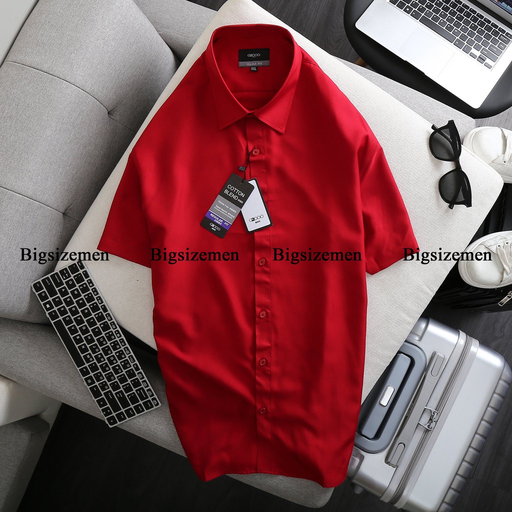 BIGSIZE - Áo sơ mi nam tay ngắn bigsize nhiều màu form 70-140kg
