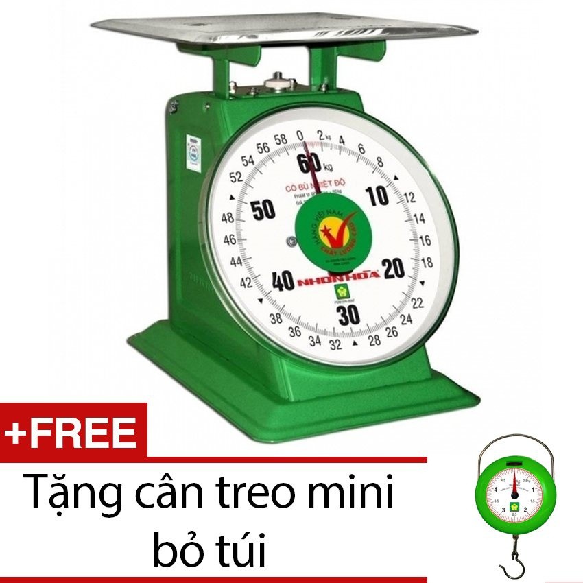 Cân đồng hồ lò xo Nhơn Hòa 60Kg NHS-60 +cân treo- MSCLV