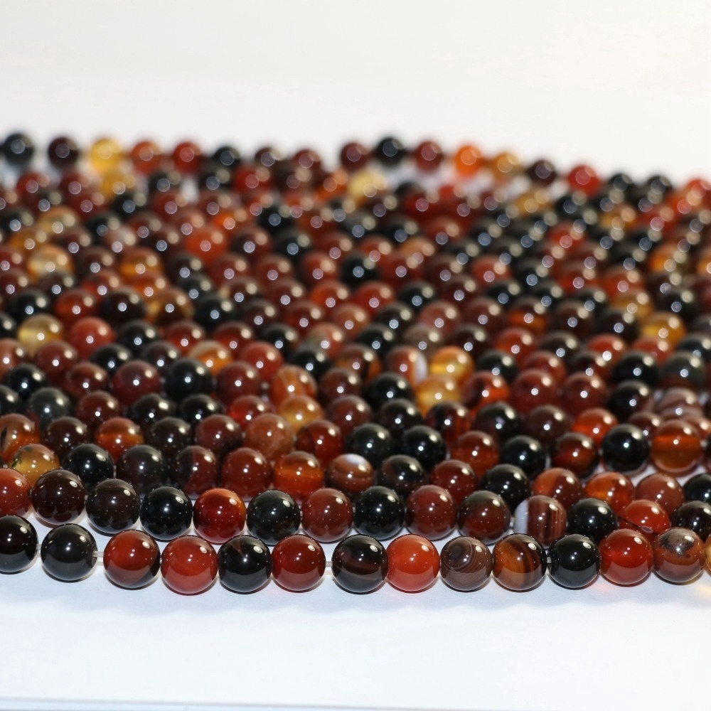 Chuỗi hạt đá mã não kích thước hạt 4mm 6mm 8mm 10mm dùng làm đồ trang sức thủ công