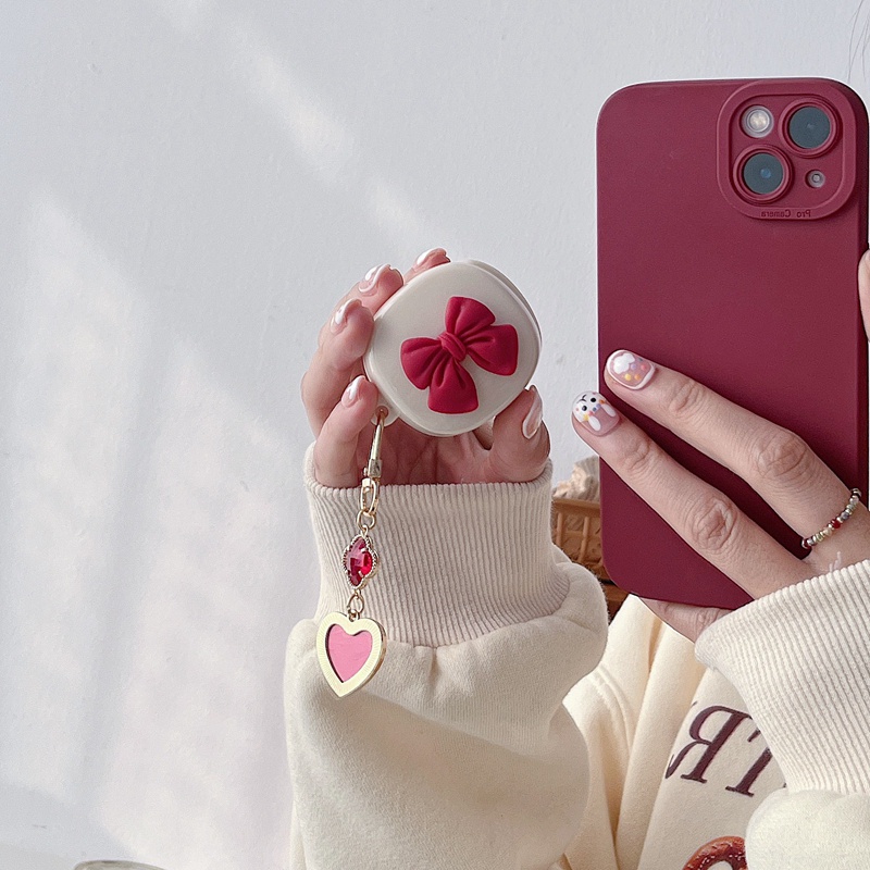 Vỏ bảo vệ hộp sạc tai nghe không dây Baseus Encok WM01 TWS WM01 họa tiết trái tim/nơ đáng yêu có móc khóa trang trí