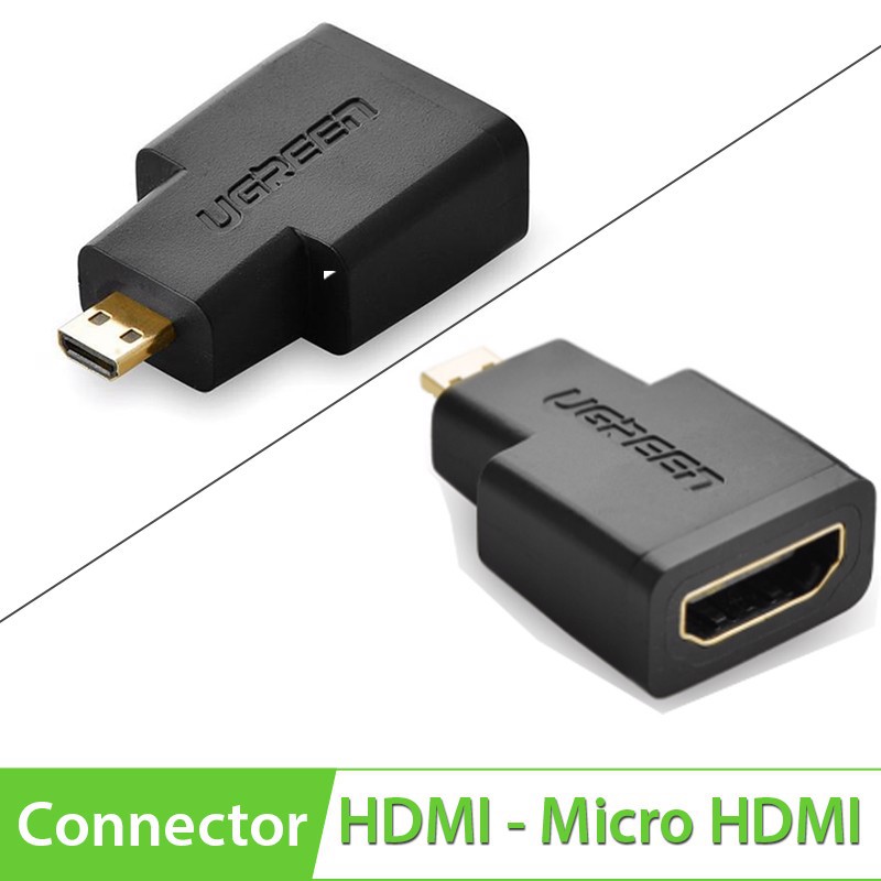 Đầu Chuyển Micro HDMI To HDMI UGREEN 20106 - Micro HDMI dương Sang HDMI âm - Hàng Chính Hãng