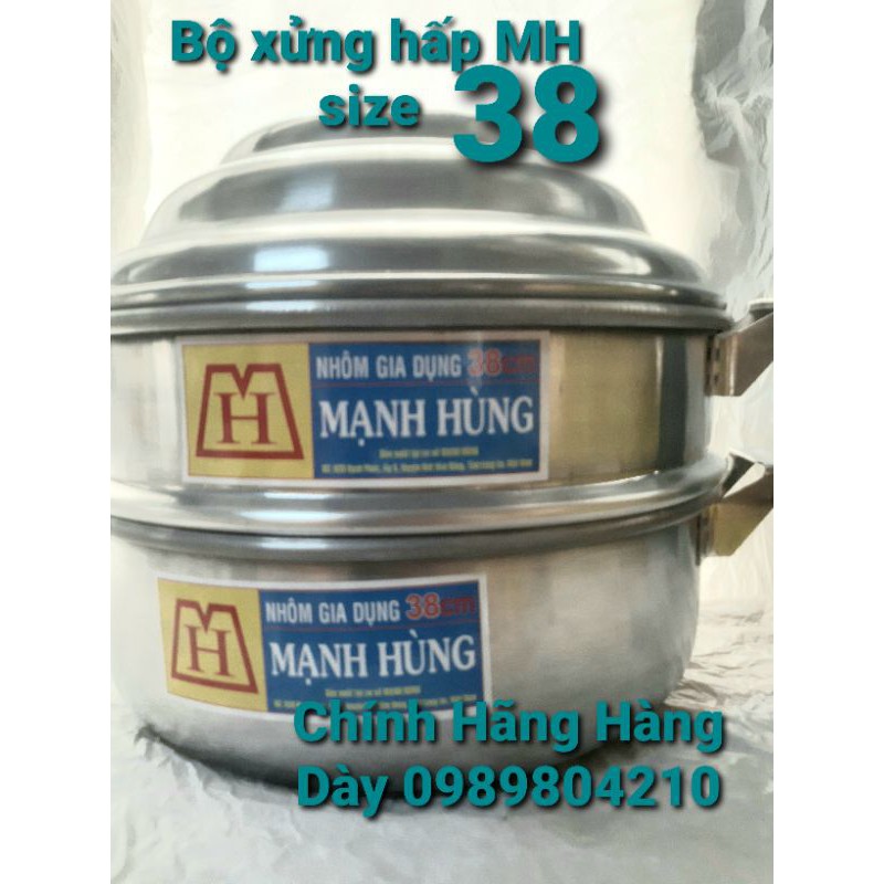 Xửng hấp nhôm Mạnh Hùng size 38 Hấp bánh bao/ hấp hải sản & thực phẩm