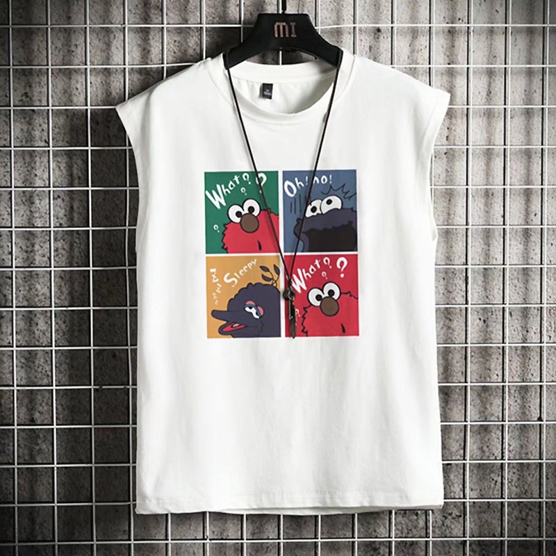 Áo Thun Ba Lỗ In Họa Tiết Hoạt Hình Graffiti Nhiều Màu Thời Trang Cho Nam Và Nữ
