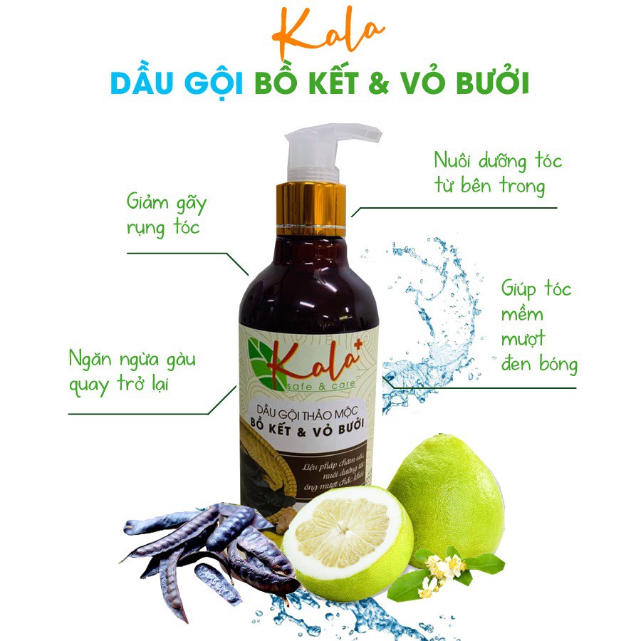 DẦU GỘI THẢO MỘC KALA (CHIẾT XUẤT BỒ KẾT VÀ VỎ BƯỞI)