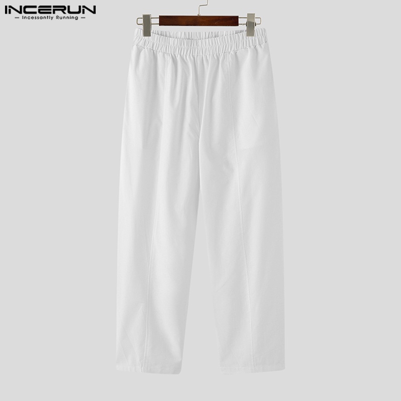 Quần dài INCERUN dáng suông đàn hồi tốt tập yoga phong cách cổ điển cho nam