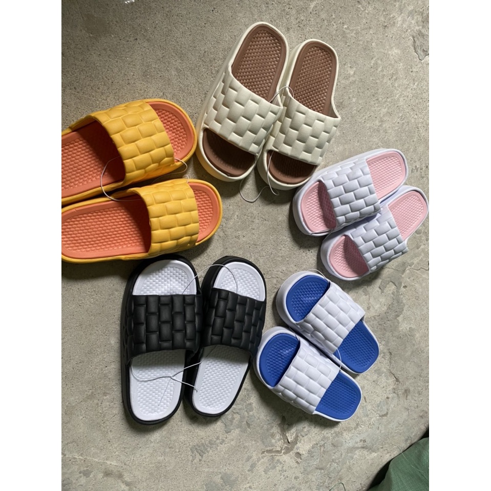 Dép Bánh Mì Quai Ngang Đúc Nguyên Khối, Đế Cao 5cm Siêu Nhẹ