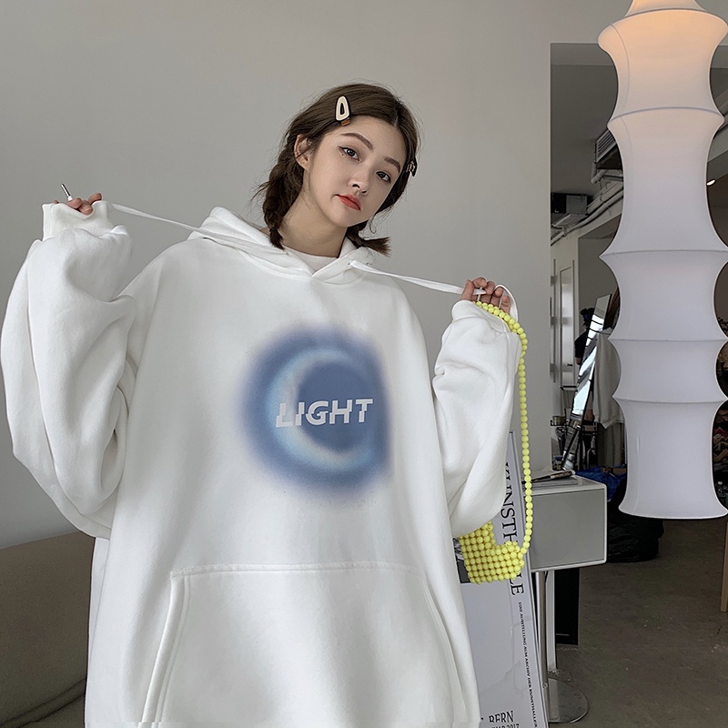 Áo hoodie tay dài dáng rộng in chữ phong cách Hàn Quốc thời trang cho nam và nữ size lớn 2021 size S-3XL | BigBuy360 - bigbuy360.vn