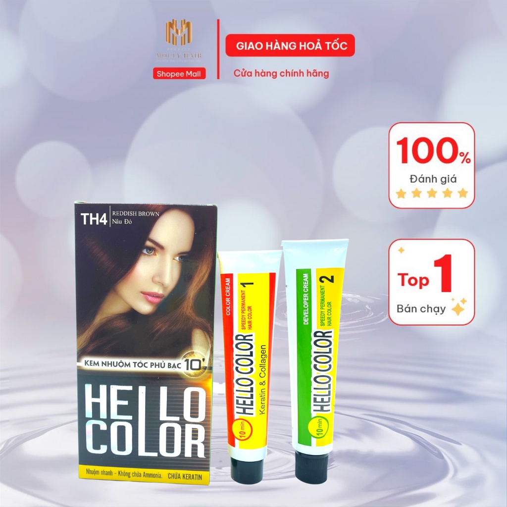 [HÀNG TỐT] KEM NHUỘM PHỦ BẠC CAO CẤP HELLO COLOR - 60ml x2