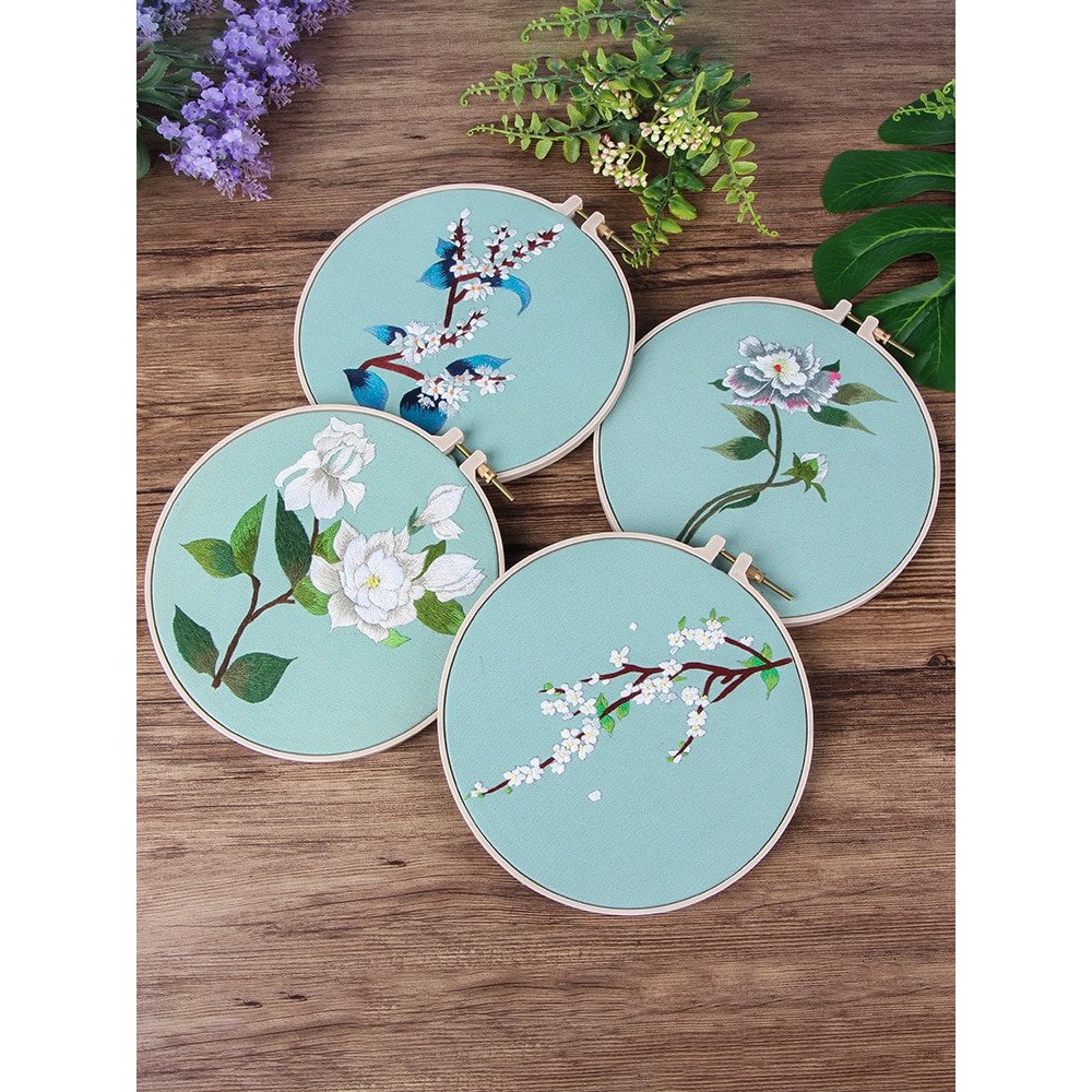 Bộ đồ nghề thêu DIY cho người mới bắt đầu/ KIT NGUYÊN LIỆU  thêu Hoop TRANG TRÍ NỘI THẤT Zen Handmade