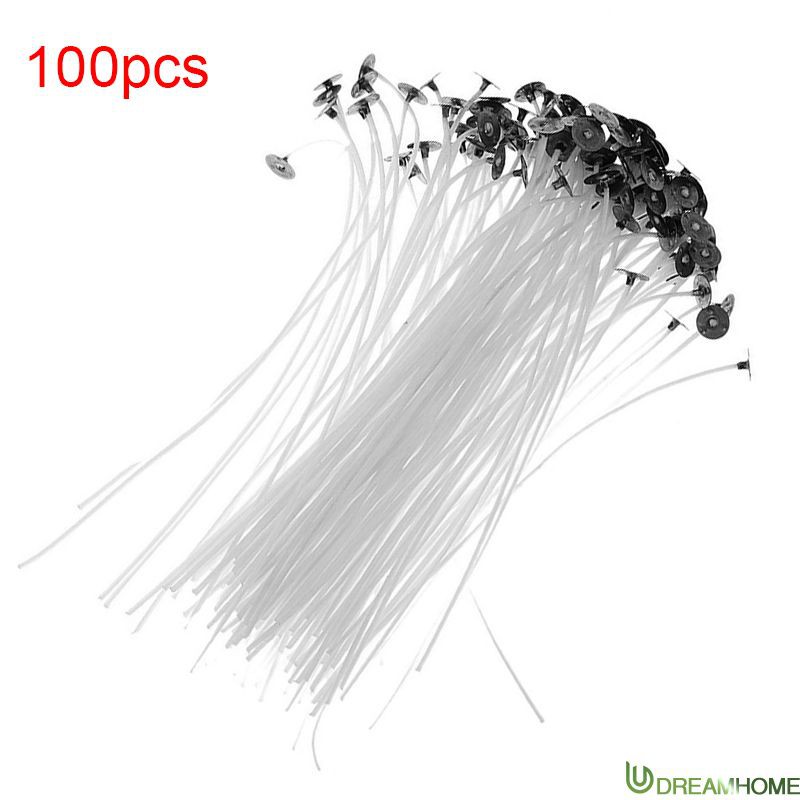 DreamH☛ 100Pcs Cotton Candle Wick Smokeless Wick Candle Light Candle Cotton Candle Accessories Decoration 9 / 15 / 20cm ❀