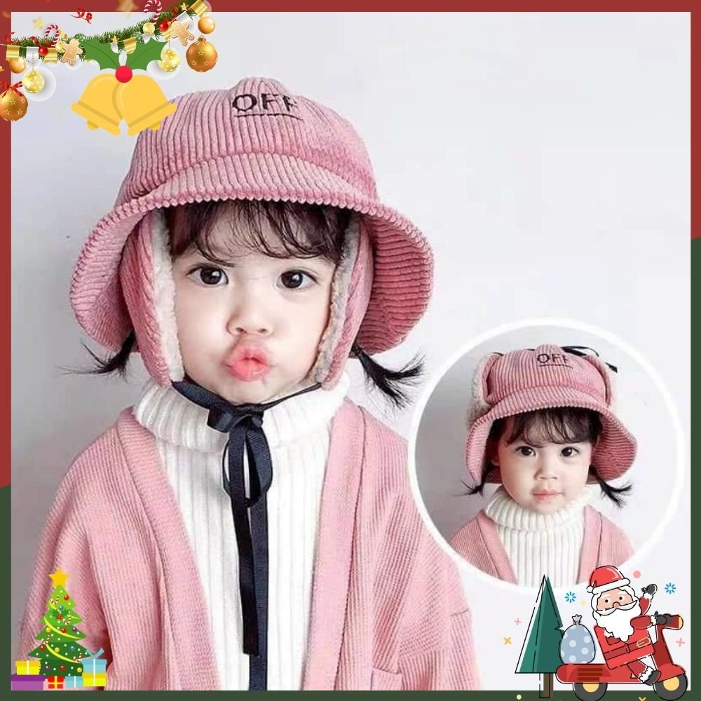 Mũ OFF Nhung Có Bịt Tai Lông Cừu Cho Bé