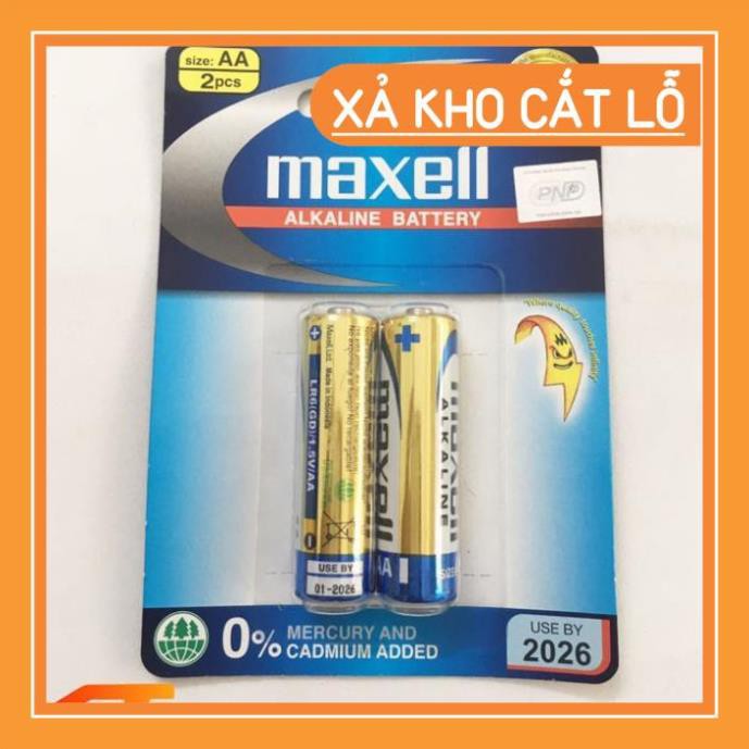 (Siêu sale) (Pin khô) vỉ 2 viên Pin AA Maxell alkaline 1.5v LR6 - Chính hãng