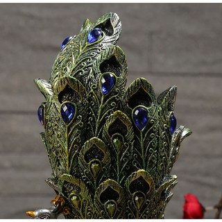 Bình cắm hoa, lông công công xanh