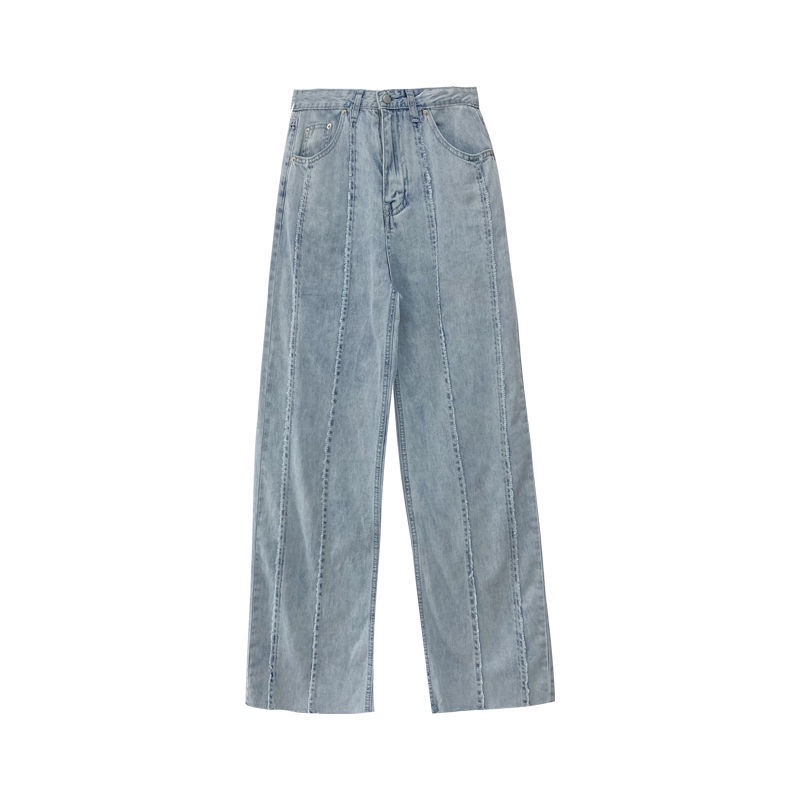 Quần Jeans Nữ Lưng Cao Ống Rộng Phong Cách Retro