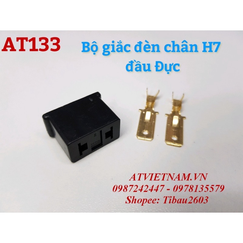 Bộ giắc đèn chân H7 đầu đực kèm cos bên trong - AT133