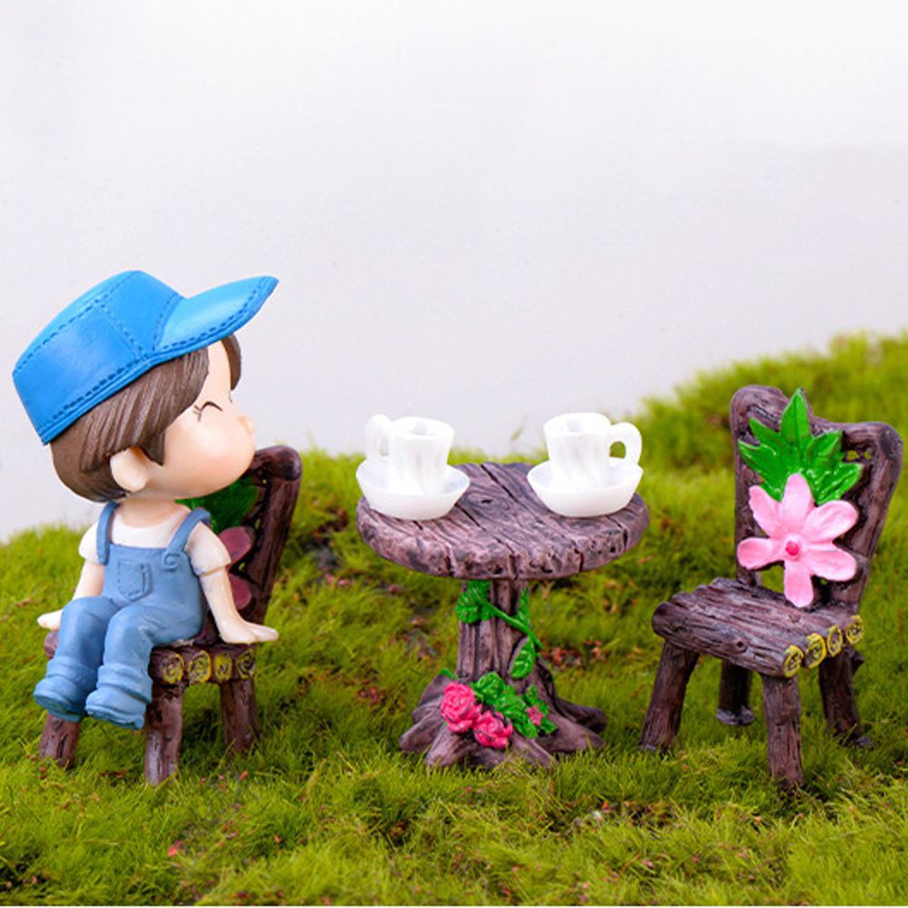 Set 3 Đồ trang trí Bàn Ghế Mini Thời Trang Trang Trí Nhà Búp Bê
