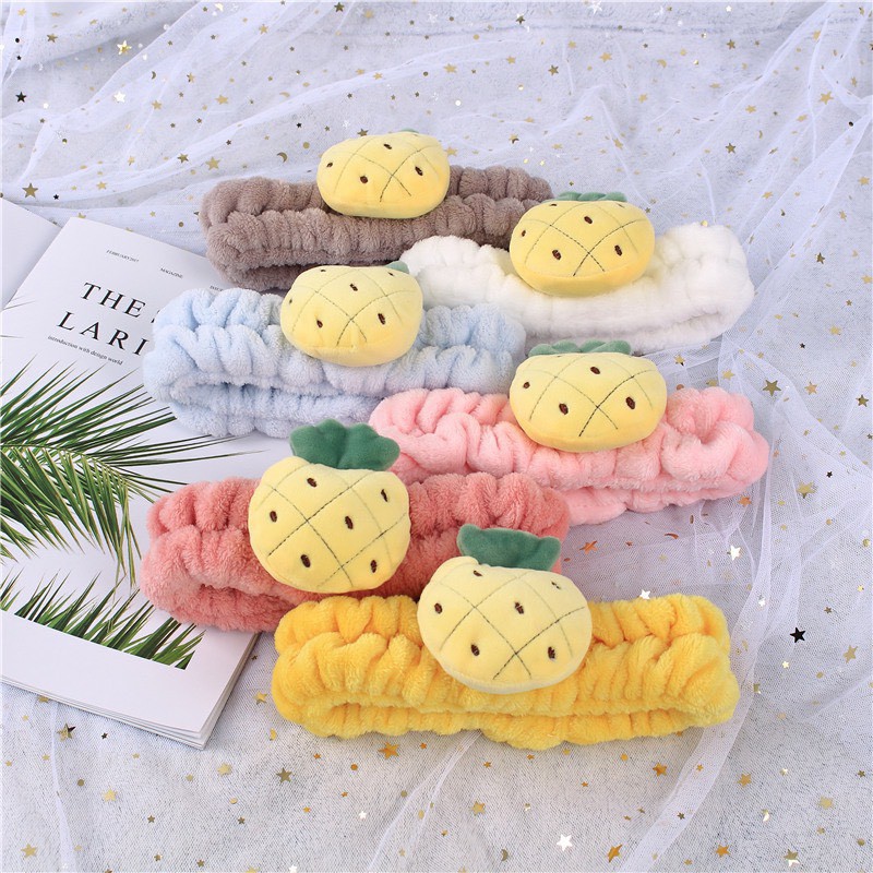 Turban băng đô bờm tóc rửa mặt quả dứa cute BD24