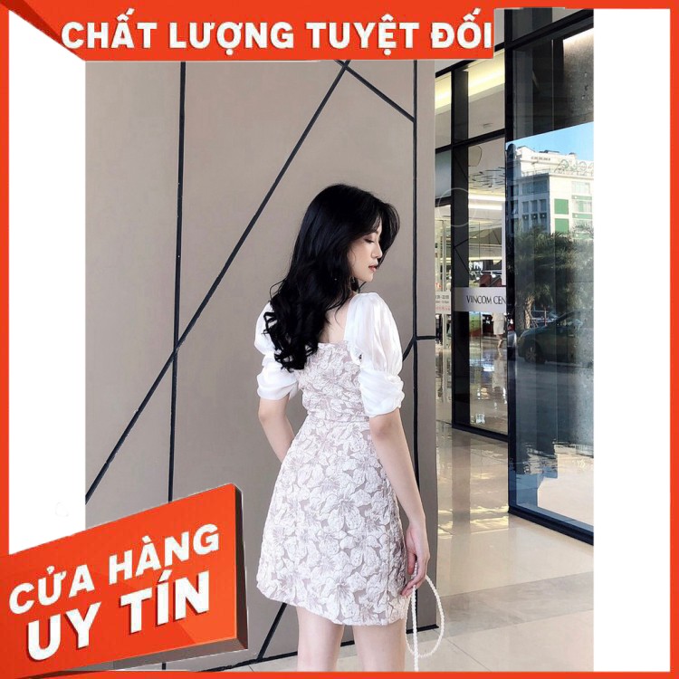 VÁY GẤM ÉP PHỐI OGANZA CAO CẤP