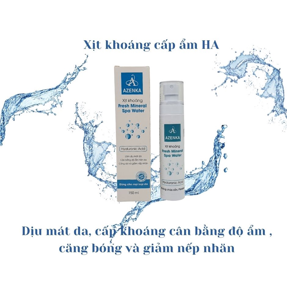 Xịt khoáng cấp ẩm dưỡng da AZENKA Fresh Mineral Spa Water - Chai 150ml ♥️ XKAZK