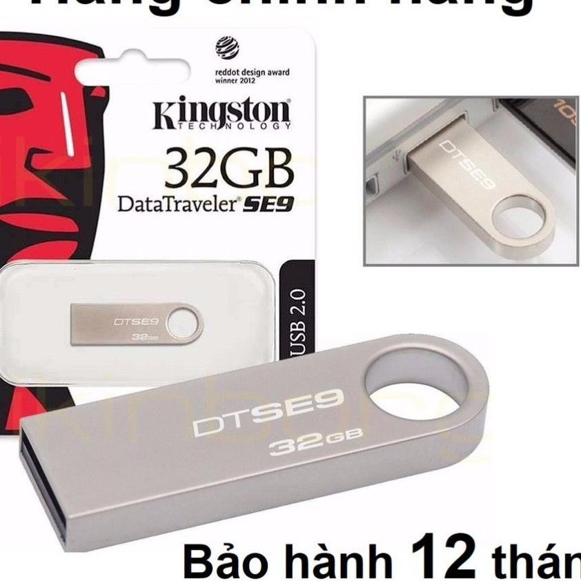 USB Kingston SE9 32G, USB2.0, chống nước, BH 1 năm Giá Tốt