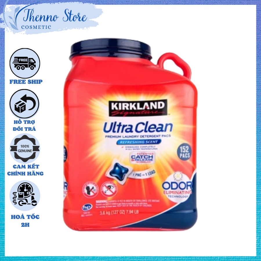 Viên Giặt Kirkland Ultra Clean 3.6kg (Mẫu Mới)