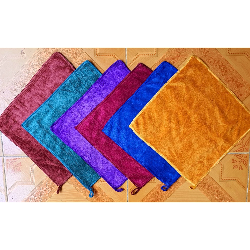 [KHĂN VUÔNG MÓC TREO] lau đa năng dành cho ô tô, xe máy, bàn kính Sợi microfiber 25x25cm #khanlau #khandanang