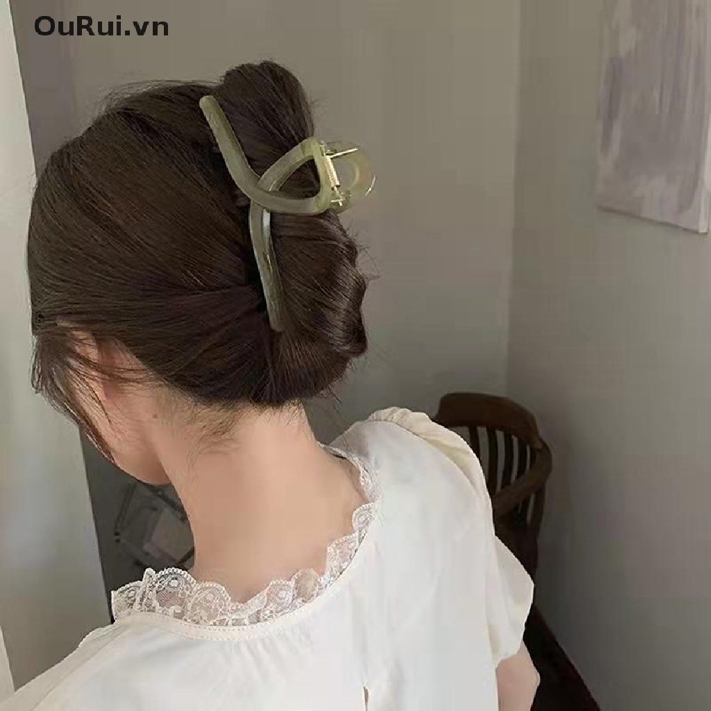 Kẹp Càng Cua Đầu Chéo / Cá Mập Bằng Acrylic Nhám Kẹp Lưng {OuRui.vn}