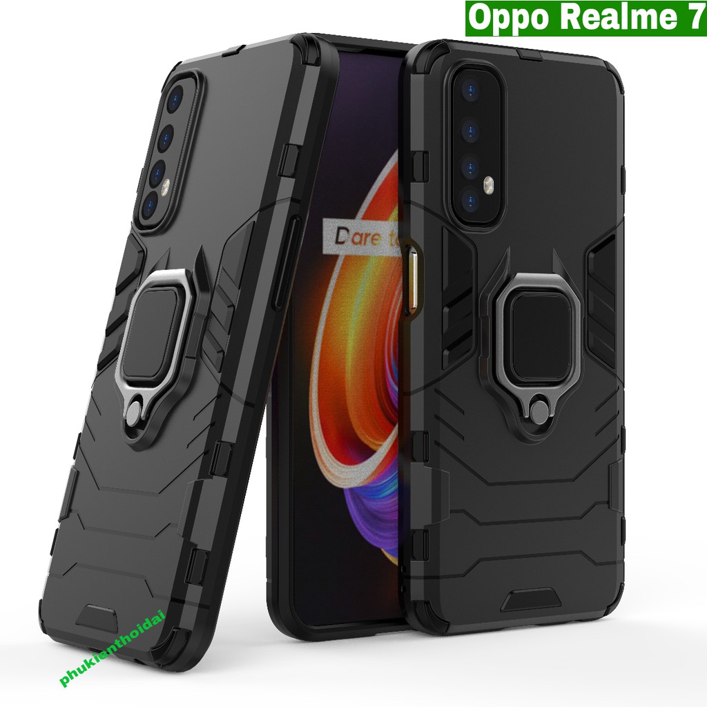 Ốp lưng Oppo Realme 7 / Realme 3 / Realme 9i / Realme 10 chống sốc Iron Man Iring cao cấp siêu bền giá đỡ xem phim