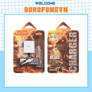 Bộ sạc đa năng hoco dc01 max 2.4a 2 cổng usb chính hãng cho iphone