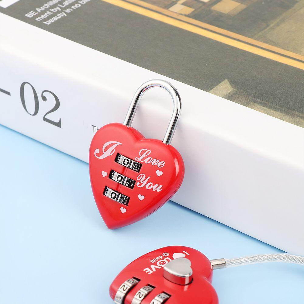 1 Ổ Khóa Hành Lý Hình Trái Tim Mật Khẩu 3 Số