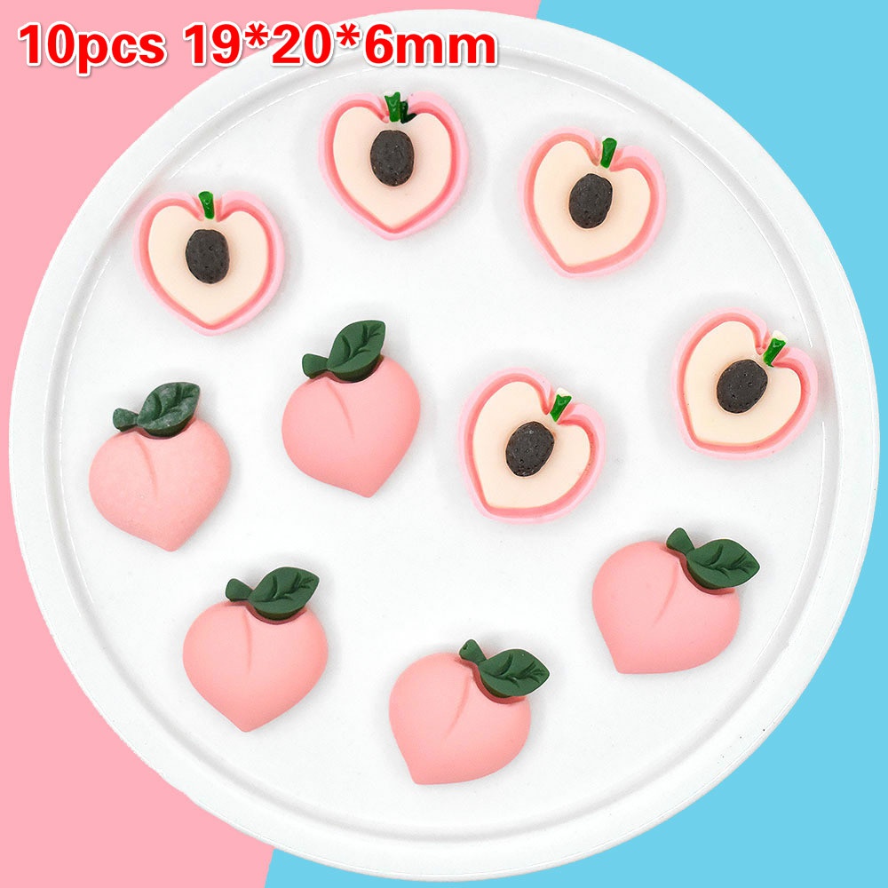 10 quả đào bằng nhựa resin dễ thương trang trí điện thoại đa năng