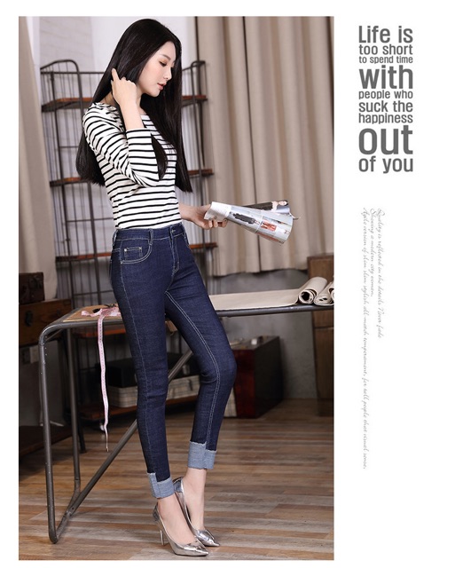 Quần jean lai lật big size cao cấp size ngoại cỡ 65-100kg màu xanh, đen