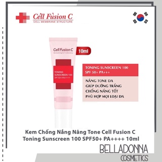 Kem Chống Nắng Nâng Tông Cell Fusion C Toning Sunscreen 100 SPF 50+/PA++++ 10ml