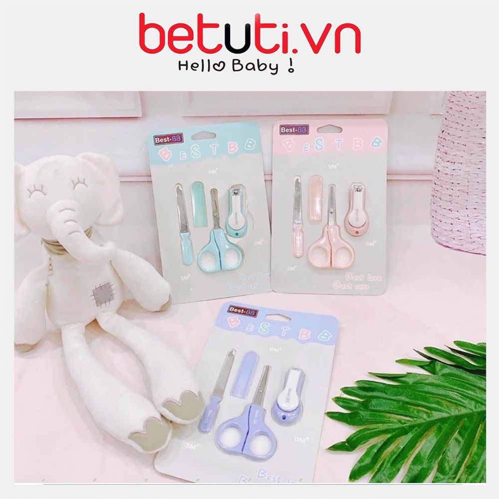 (Flash Sale) Bộ/vỉ bấm móng Best BB gồm 3 chi tiết: kéo cắt móng,kìm bấm móng, dũa móng cho bé -Amina