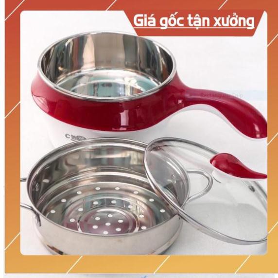 TOP 🍅Tặng Kèm Vỉ Hấp🍅 Nồi Lẩu, Ca Nấu Mì 2 Tầng Mini Tặng Kèm Vỉ Hấp Đa Năng, Chiên, Hấp, Lẩu, Rán Siêu Tiện Dụng