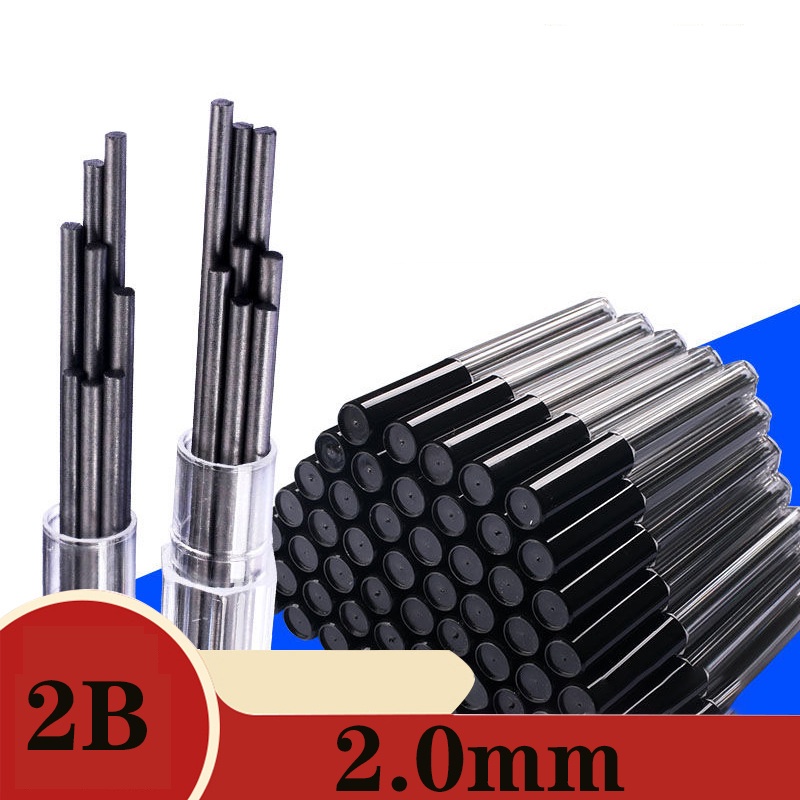 Hộp 8 ruột bút chì thay thế dày 2.0mm 2B không dễ phai