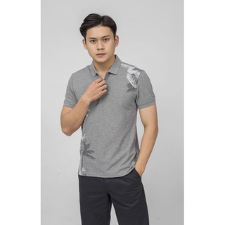 (SALE 50%) Áo Thun Nam ARISTINO APS018S9 Xám - Trắng, Form Slim, Tag 495k