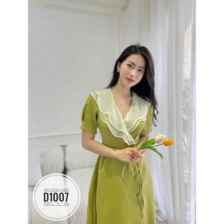 (60-90KG) MINSTORE Bigsize Đầm cổ bèo voan D1007