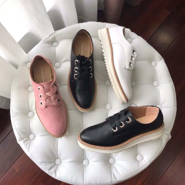 Giày oxford nữ da mềm đế flatform