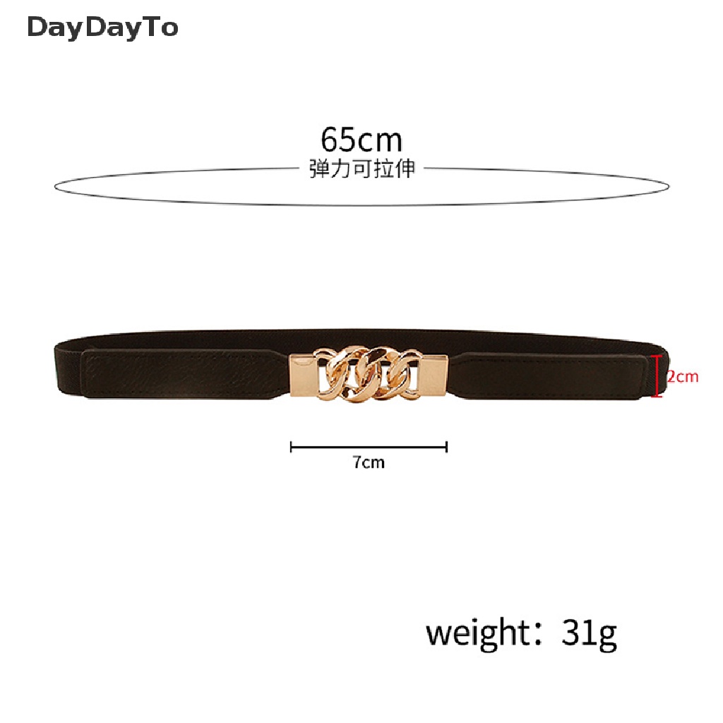 Thắt Lưng Dây Xích Co Giãn 3 Màu Tùy Chọn Cho Nữ