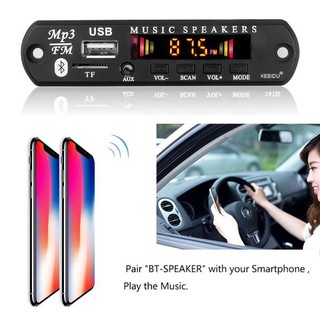 Mạch bluetooth 5.0 có đèn nháy5v_12v bộ giải mã âm thanh USB TF FM aux - Mạch bluetooth