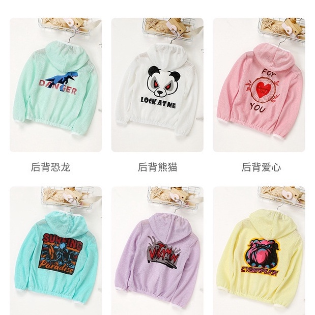 Áo khoác thể thao chống nắng thoáng khí có mũ trùm đầu thời trang mùa hè dành cho bé trai và bé gái