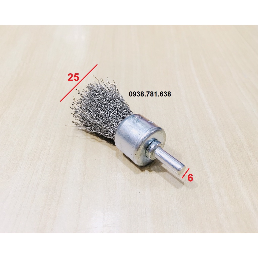 Chổi Cước Chà Góc Sợi Inox 6x25mm